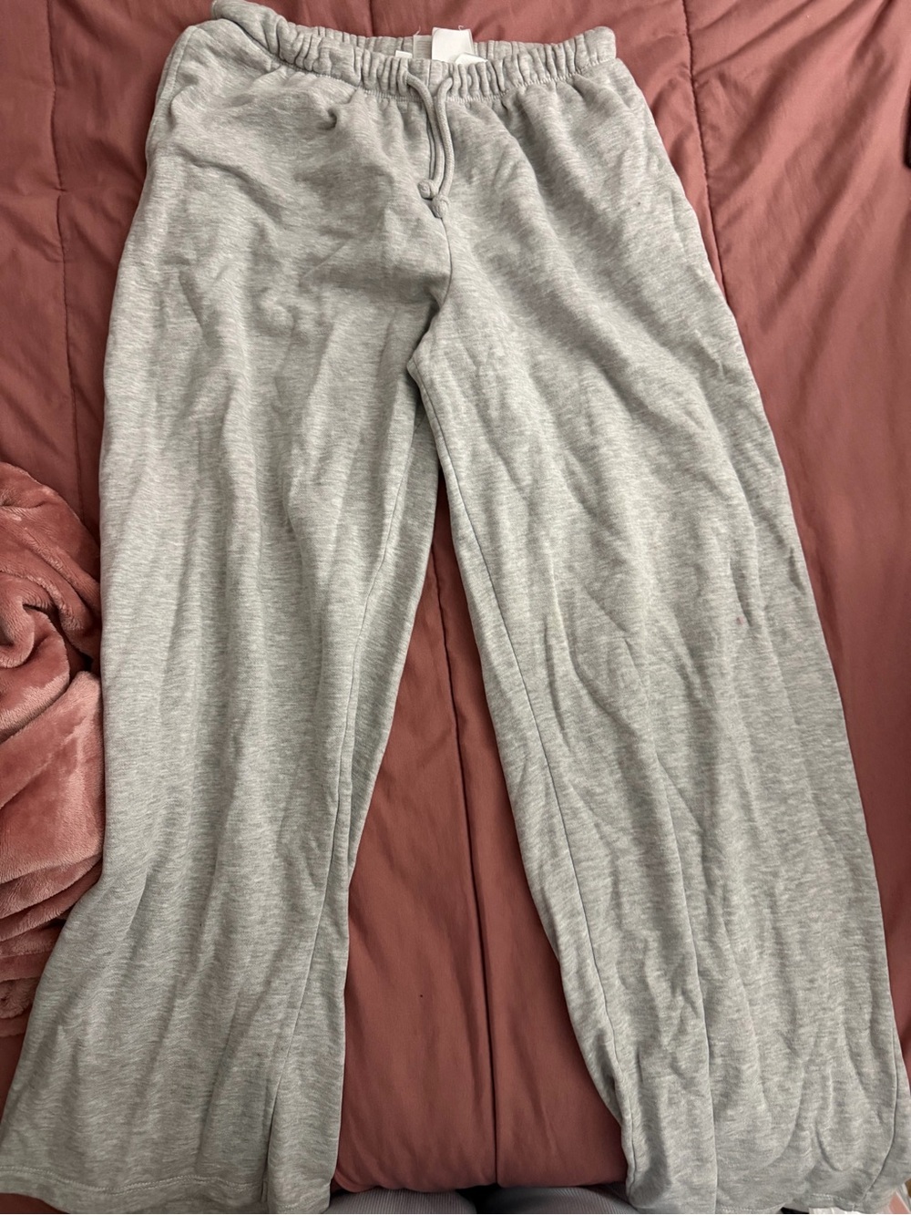 H&M Light Gray Wide-Leg Sweatpants